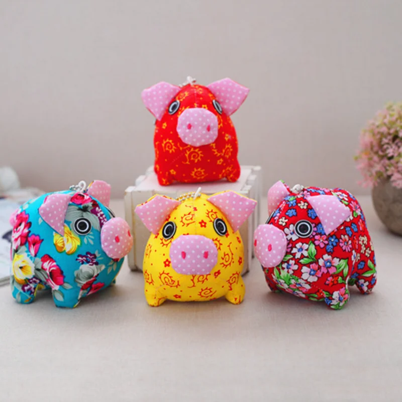 1 Pc Creative 2019 new Mascot of pig year Jubilation cute pig Plush Toys Soft Stuffed Cartoon Animal Plush toys Pendant Gift