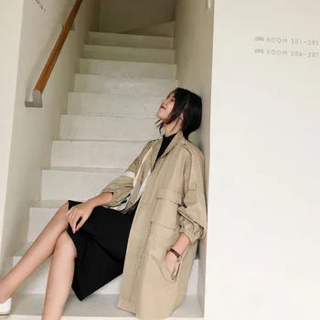 

Casual Spring Elegant Long Trench Coat women Fashion 2019 Spring Women Clothes Korean Plus Size Trench Coat Abrigos Mujer Elegan