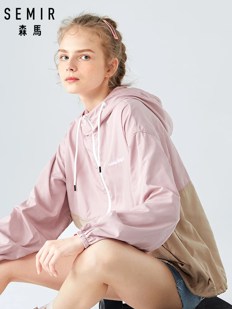 wonderful SEMIR Pullover jacket women 2019 autumn new letter embroidery loose oversized loose casual hooded j