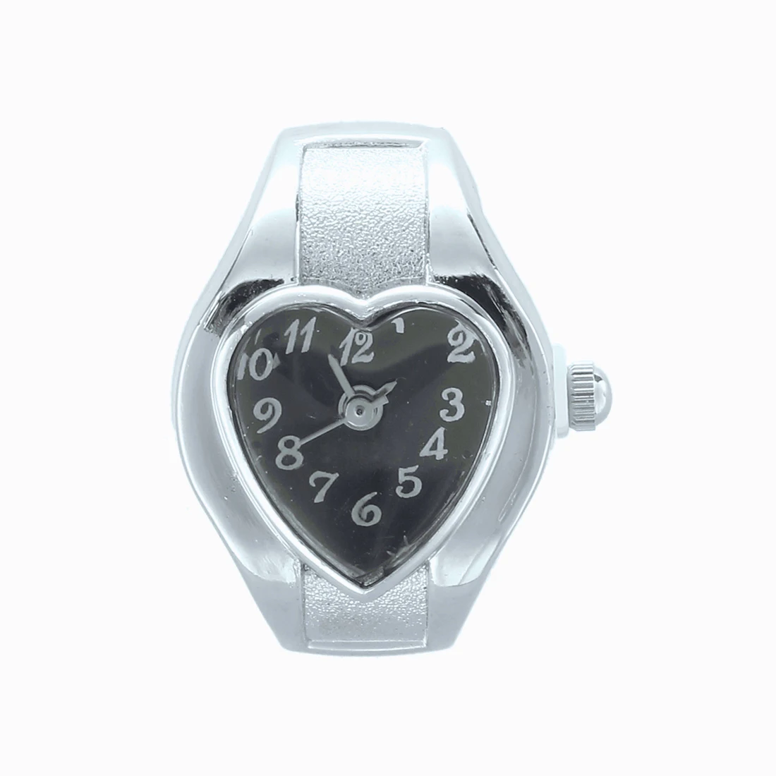 

Watch Quartz Movement Ring Alloy Heart Black Deco Woman