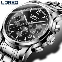 LOREO automatic mechanical hollow luminous waterproof genuine stainless steel diamond simple fashion luxury men s sports