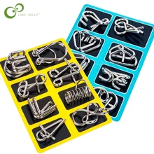 8 шт./компл. металлических материалов головоломка Монтессори провода IQ Разум Логические головоломки для детей и взрослых анти-игрушки для снятия стресса WYQ