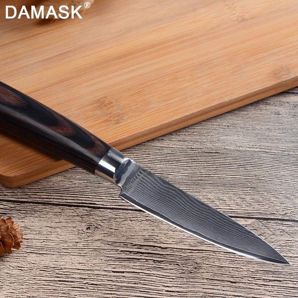 Damask " /7" дюймов нож шеф-повара Santoku кухонные ножи японский Дамаск VG10 стальная бритва острым лезвием инструменты для резки мяса G10 Ручка