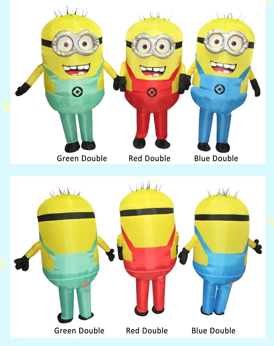 Men Women Inflatable Minion Costume Halloween Party Costumes Despicable Me Mascot Costume Minion Cosplay Clothing for Carnival