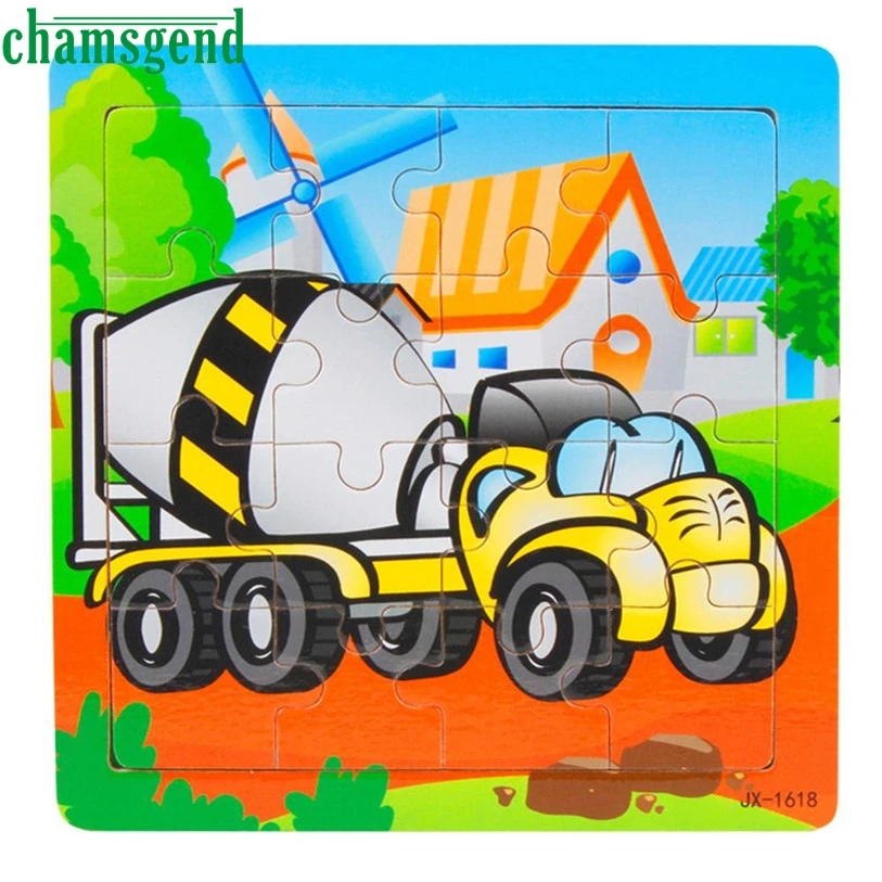 

2018 HOT Wooden Kids 16 Piece Jigsaw Toys Education And Learning Puzzles Toys Z0430