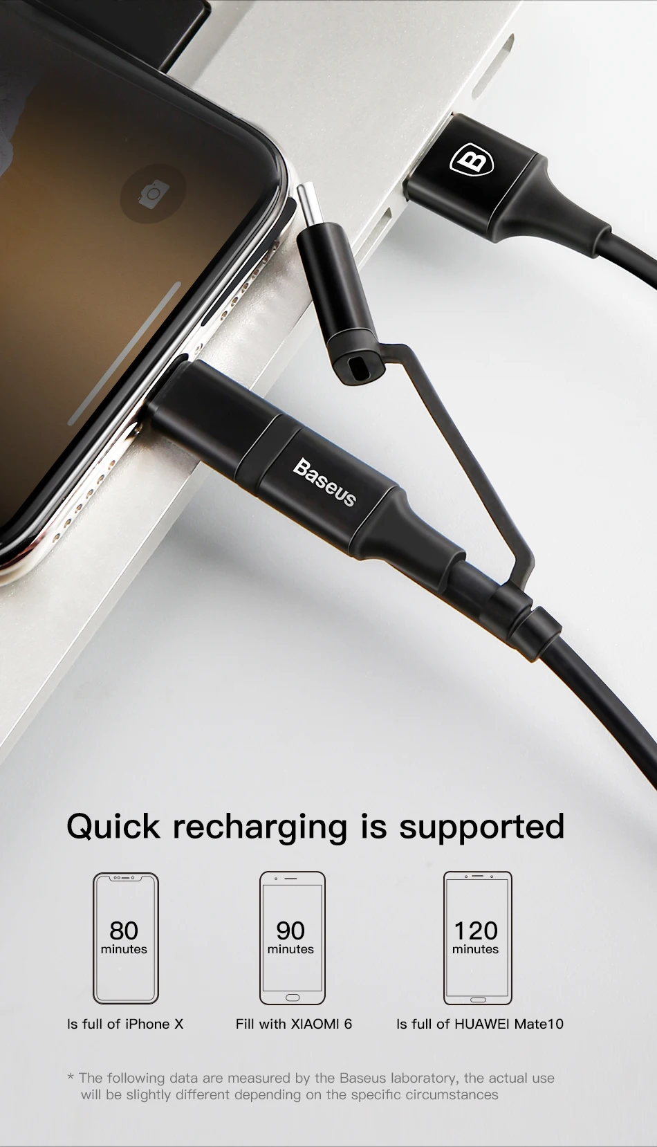 Baseus 3 в 1 USB кабель для iPhone Micro usb type C кабель зарядного устройства для iPhone Xs Max X 8 7 samsung Oneplus Android Кабели для телефонов