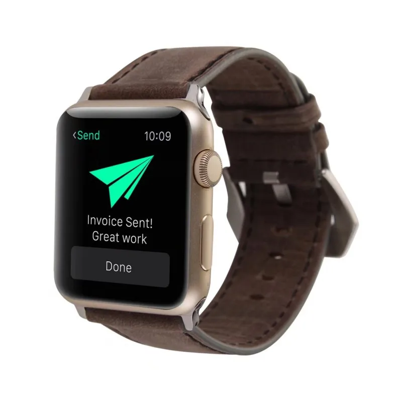 Dahase Ретро Настоящее Пояса из натуральной кожи ремешок для Apple Watch iwatch серии 1 2 3 Band металлической пряжкой браслет 42 мм 38 мм