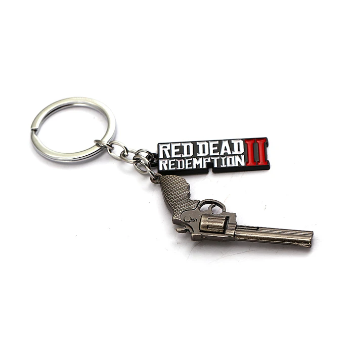 Горячая игра Reddead брелок для ключей для мужчин автомобильный брелок для ключей револьвер в форме пистолета игрушка металлические ювелирные изделия модный подарок сумка Подвески