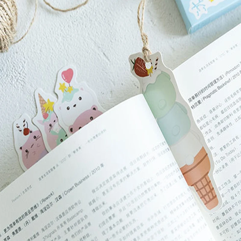 30 шт./упак. kawaii льда пельменей бумажная Закладка держания сообщение этикетка карты школы и офиса канцелярские