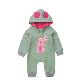 

Newborn Baby Girl Boy Clothing Romper Jumpsuit Hooded Warm Cotton Cute Bunny Outfits Autumn Winter Clothes Baby 0-2T