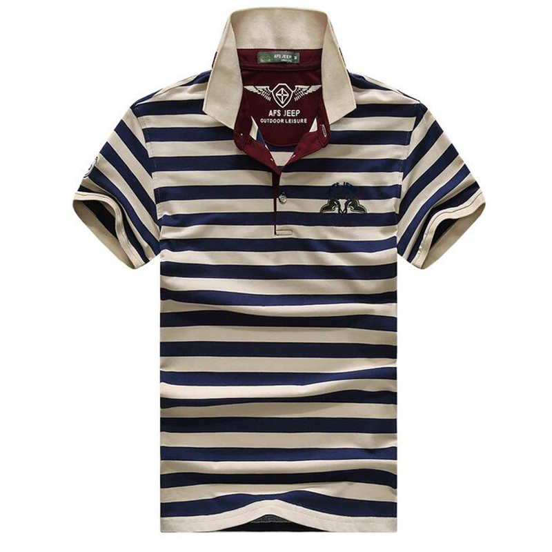 High quality brand men polo shirt new summer casual striped cotton men ...