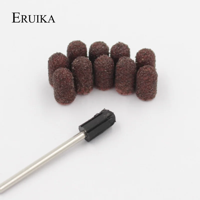 ERUIKA, 10 шт., 5*11 мм, Шлифовальные полосы, колпачки для блоков, резиновая оправка для ногтей, инструменты для сверления ногтей, электрические аксессуары для ногтей, пилка для ногтей