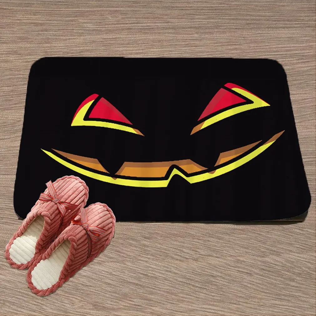 Ночная тыква на Хэллоуин с узором, коврик для двери, ковер для гостиной, ковер из полиэстера, Противоскользящий коврик, украшение дома