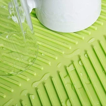 Качественный силиконовый коврик для сушки посуды Flume складной дренажный коврик, Прямоугольный Коврик для сушки посуды термостойкий нескользящий поднос