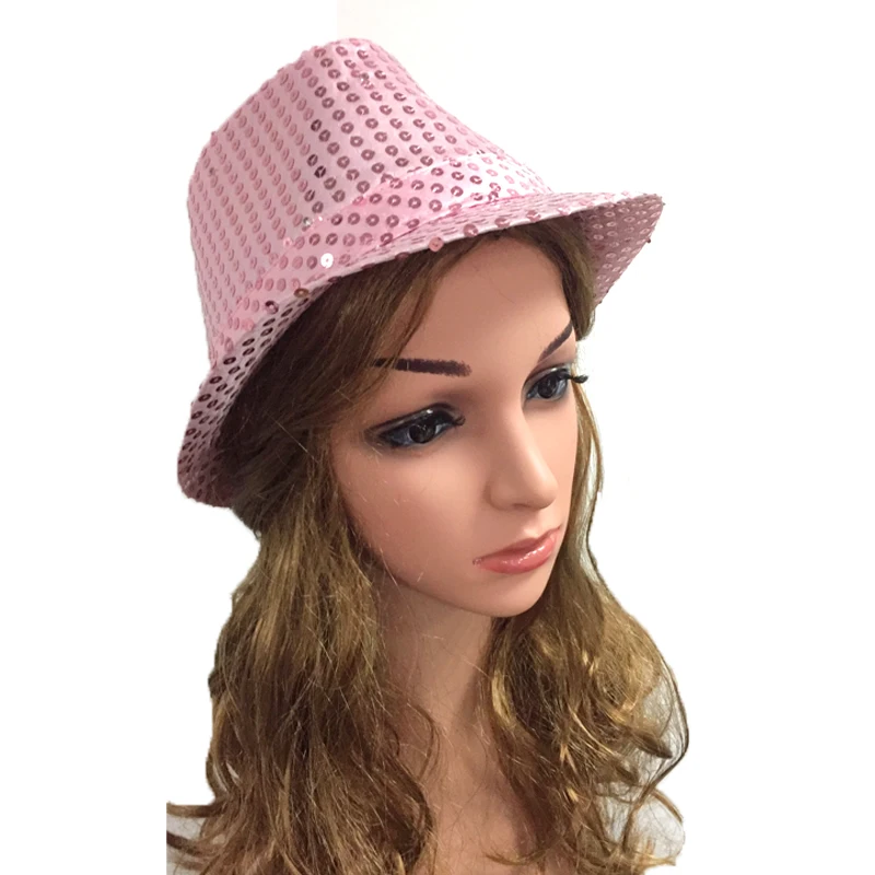 2pcs/lot Red Black Blue White Glow Flashing bowler hat LED hats for