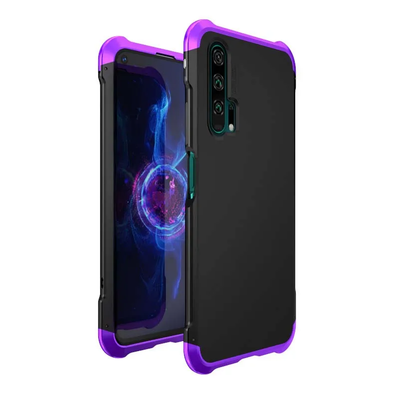 black purple Luphie чехол для huawei Honor 20 20Pro роскошный противоударный Жесткий ПК алюминиевый корпус металлический корпус KS0236 - Цвет: black purple