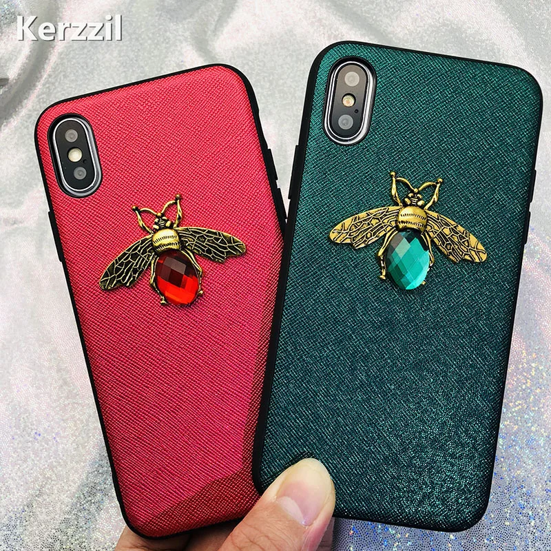 Shining Powder Bee Cartoon Animal Case For iPhone X XR XS Max 8 7 6 6S Plus Cover For Samsung Note 8 9 S9 S8 Plus Glitter Back Shining Powder Bee Cartoon Animal Case For iPhone X XR XS Max 8 7 6 6S Plus Cover For Samsung Note 8 9 S9 S8 Plus Glitter Back