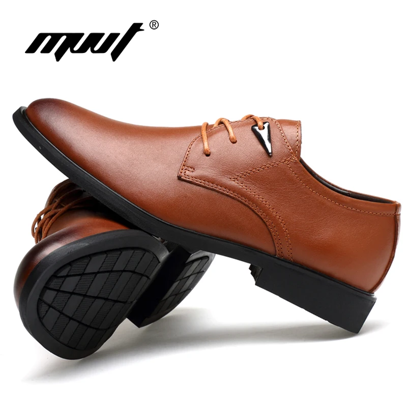 Мужские классические туфли MVVT из натуральной кожи модные оксфорды с острым