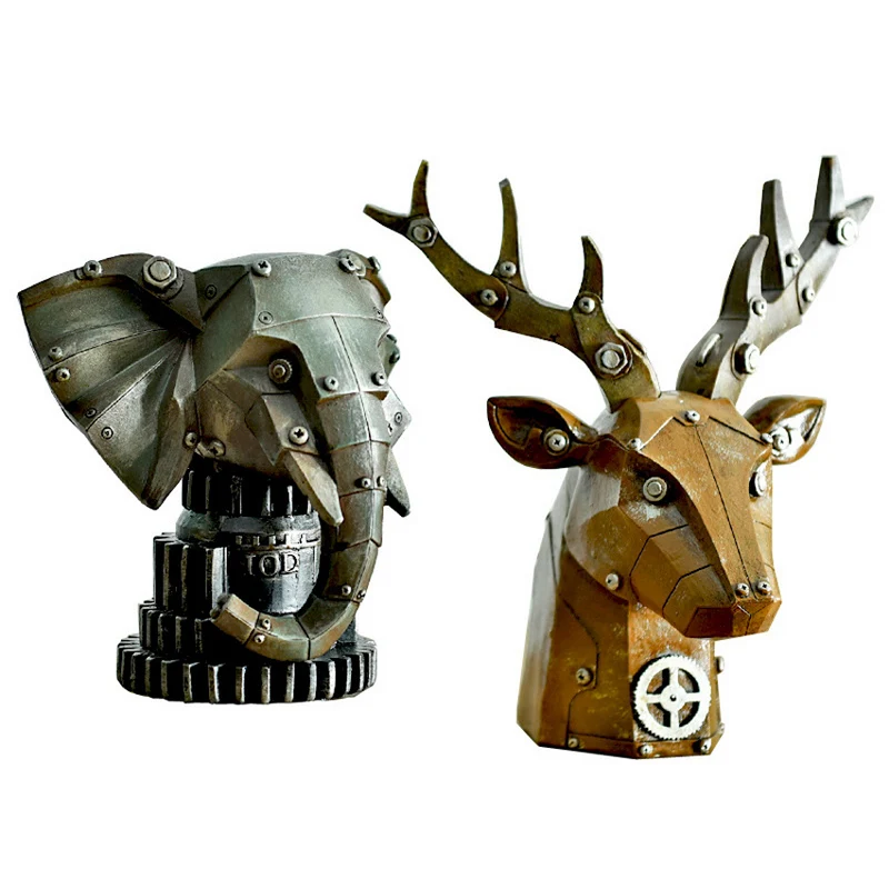 

D LOFT Nordic Industrial Mechanical style deer head Bar Restaurant Cafe Club window decoration props