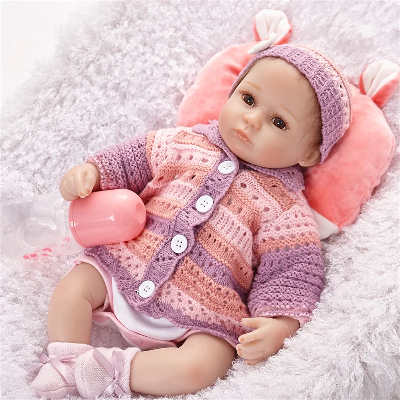 

43cm Soft Silicone Reborn Dolls Baby Realistic Doll Reborn 17 Inch Full Vinyl Boneca BeBe Reborn Doll For Girls