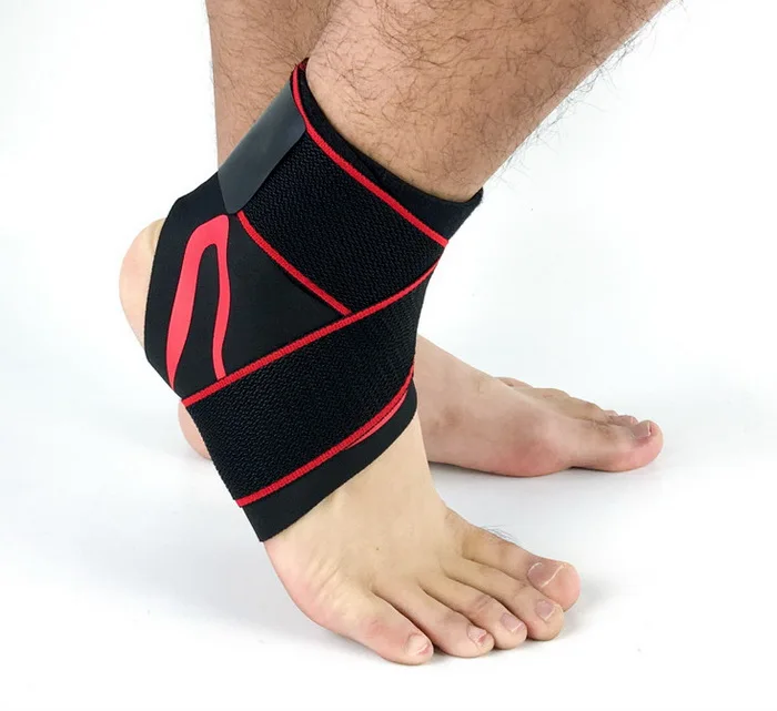 1Pcs Black red 1 шт. тонкая спортивная защита щиколотки опорный ремень для езды на велосипеде Баскетбол Футбол эластичный бинт фиксированное восстановление от растяжений травм - Цвет: 1Pcs Black red