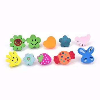 

Office Thumbtacks Push Pins Multi-Coloured Cartoon Shape Map Photos Wooden Pin Board Cork Office & School Supplies 50pcs/lot