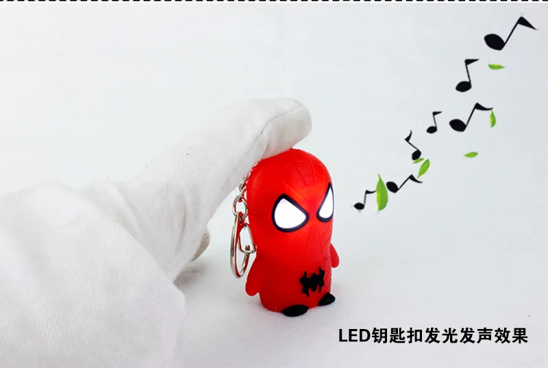 Cartoon spider man font b LED b font key chain Creative gift pendant Personality font b