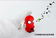 Cartoon spider man font b LED b font key chain Creative gift pendant Personality font b