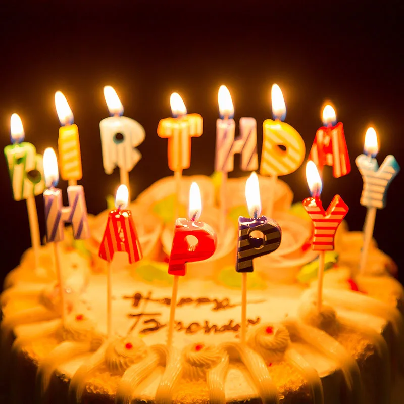 Bougie De Joyeux Anniversaire Anglais 4 Couleurs Couleur Mixte Points Dores Decoration De Gateau Creme Glacee Pour Fete Prenatale Anniversaire Enfants Adultes Aliexpress