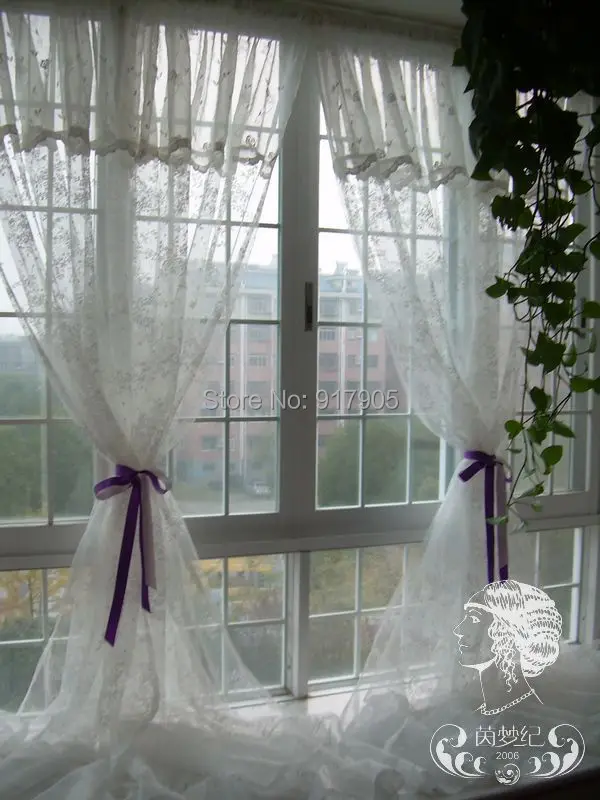 Romantico stile country francese rustico ricamato tende camera da ... Tende country per camera da letto