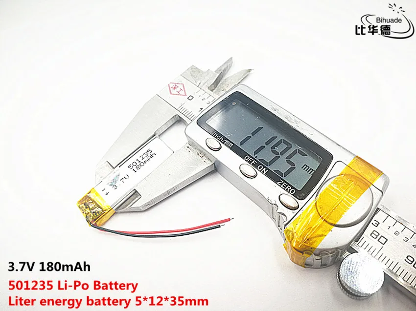 10 шт. литиевая батарея хорошего качества 3,7 в, 180 мАч, 501235 полимерный литий-ионный/литий-ионный аккумулятор для игрушек, банка питания, gps, mp3, mp4