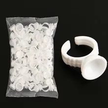 100 шт Одноразовые кольца для наращивания ресниц клей держатель Контейнер для палетки пигмент татуировки