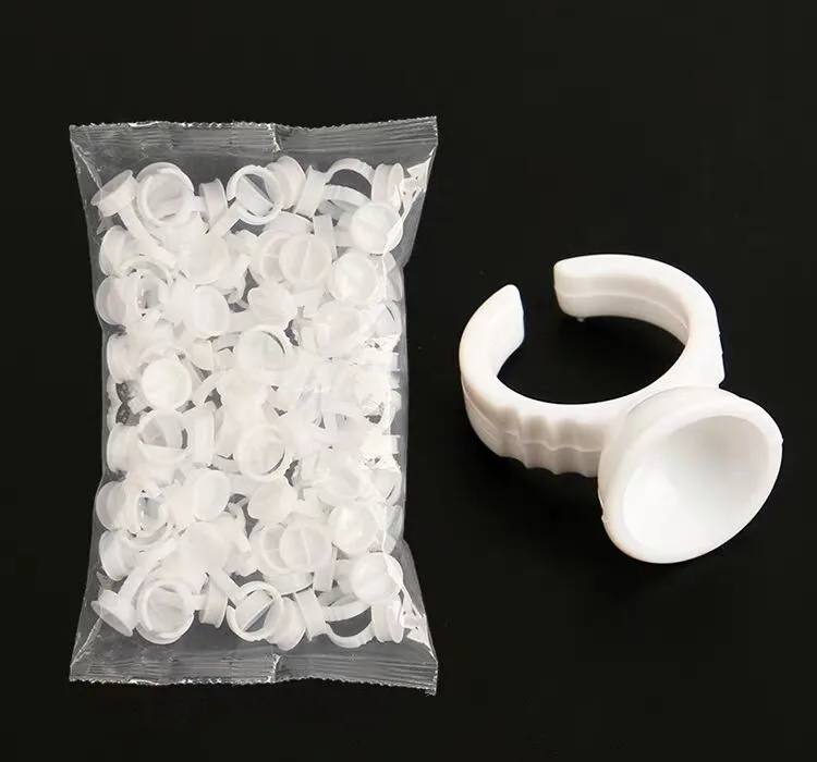 

100Pcs Disposable Eyelash Extension Glue Rings Adhesive Glue Holder Palette container Tattoo Pigment