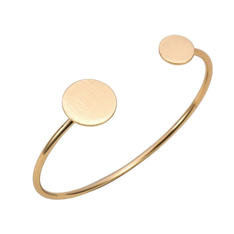 

Shuangshuo Small and Big Scratch Round Bracelets Bangles Unique Geometric Viking Bracelets for Women Circle Cuff Bangle SZ022