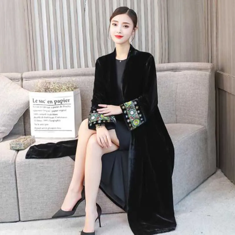 

2019 Spring New Chinese Embroidered Loose Knit Cardigan Cardigan Women's Jacket Long Sleeve Jacket
