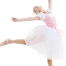 Футболка с короткими рукавами балетные костюмы платье для детей девочек Для женщин балетная пачка Дети Adulto трико для гимнастики Одежда для танцев