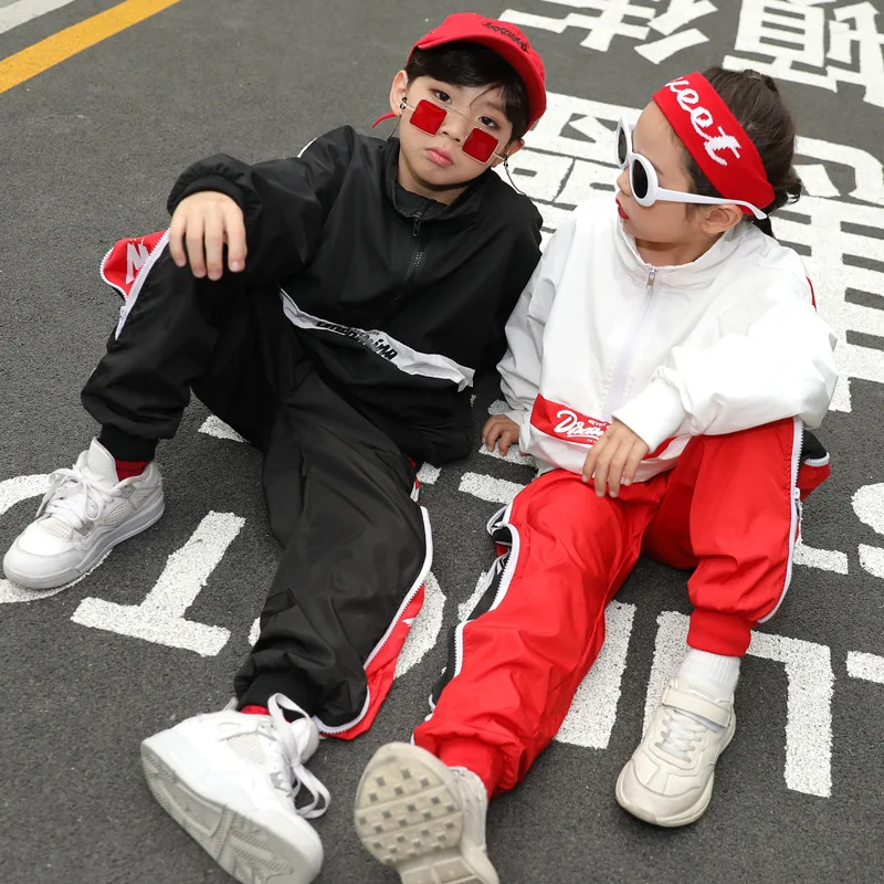 

New children's street dance suit boys autumn long-sleeved hip-hop dance clothes girls jazz dance costumes tide