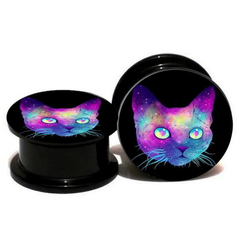 

Animal Cat Acrylic Ear Plugs Stretcher Tunnels Flesh Expansions Ear Gauges Expanders Ear Piercing Stud Expander Body Jewelry