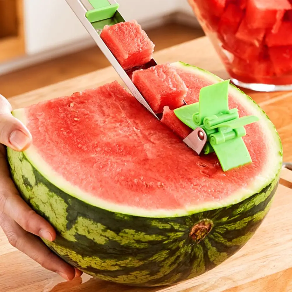 

Windmill Watermelon Slicer Cutter Tongs Corer Fruit Melon Stainless Steel Tools NEW Watermelon Cut Refreshing Watermelon Cubes