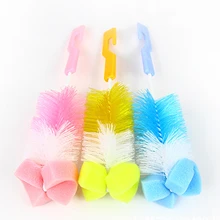 2 в 1 детские соски бутылки молока чашка 360 градусов губка очиститель+ соска щетка инструмент губка чистящий набор