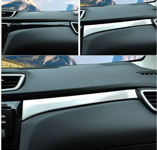 Аксессуары подходят для NISSAN QASHQAI J11 2014 2015 2016 CHROME центральной консоли крышка рамка накладка панели приборов GRANISH