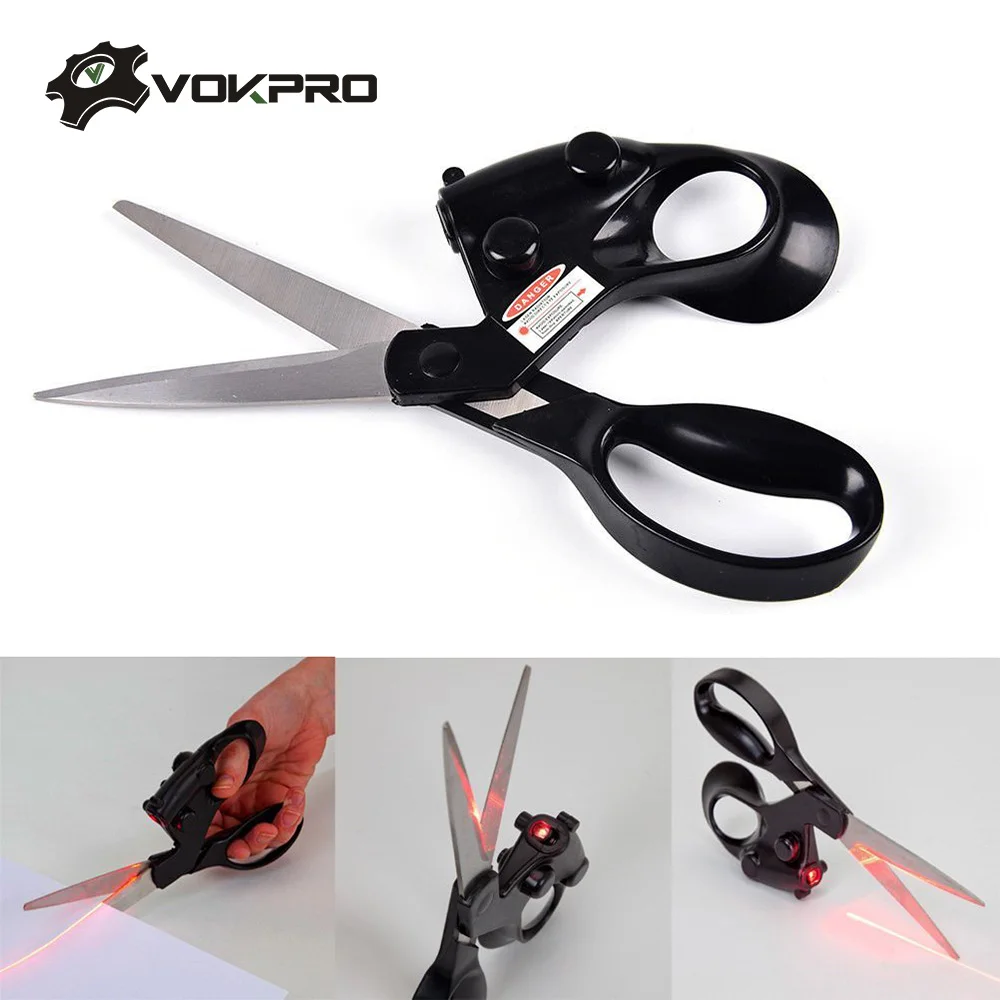 Laser Guided Fabric Scissors Trimmer Accurate Straight Fast For Home