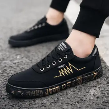 

2019 men canvas shoes for men Lace-up Breathable sneakers fashion sping espadrilles man Flats Male zapatillas shoes basket homme