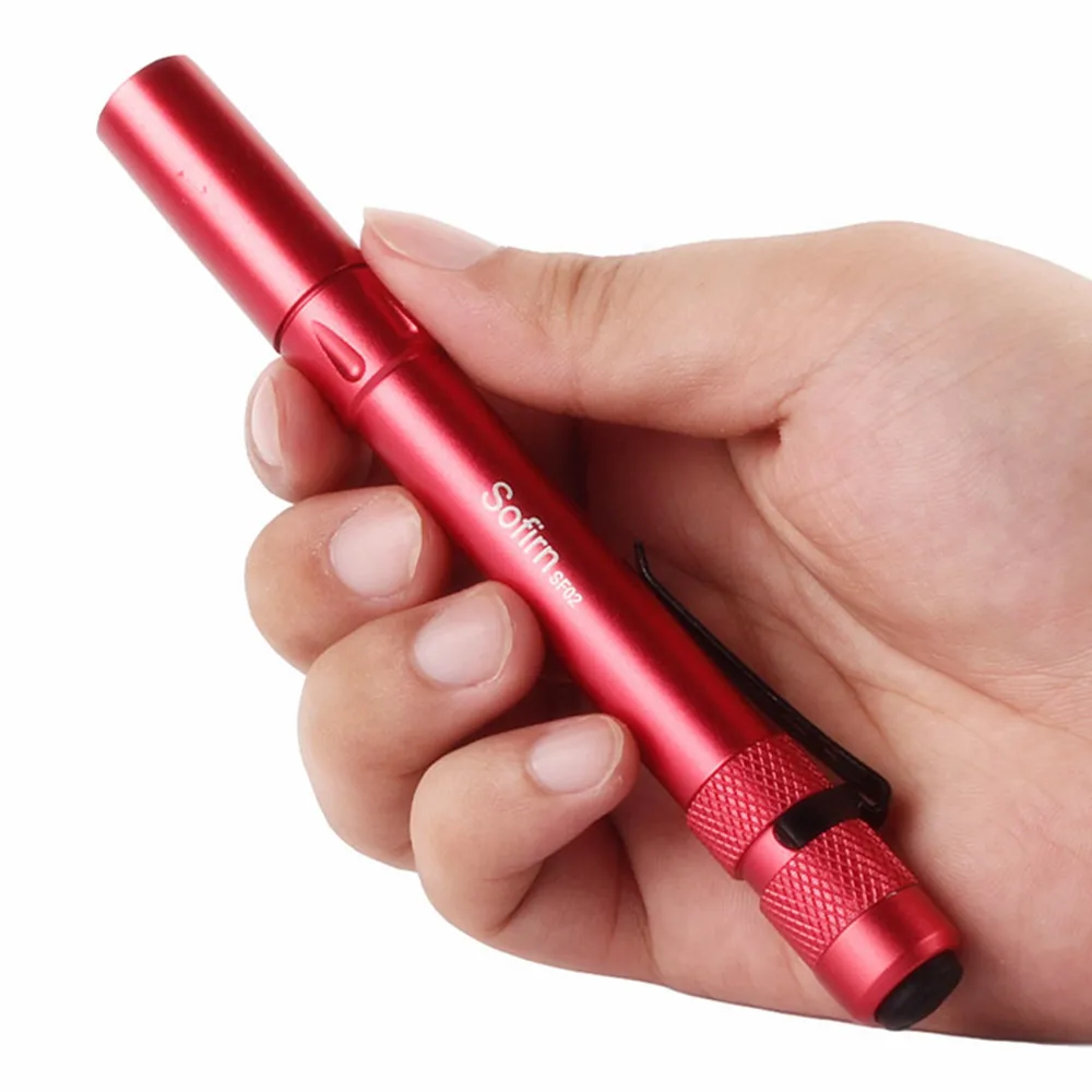 Koop Sofirn SF02 Rode Penlight Mini LED Zaklamp AAA Cree XPG2 Draagbare Zaklamp Pocket flitslicht LED Waterdichte Lanterna