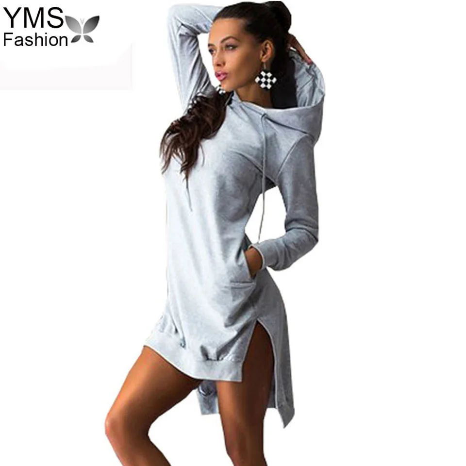 

Autumn Winter Women Hoodies Sweatshirt Casual Long Sleeve Hoody Dress 2019 Female Pocket Pullover Svitshot Lady Jumper Tops