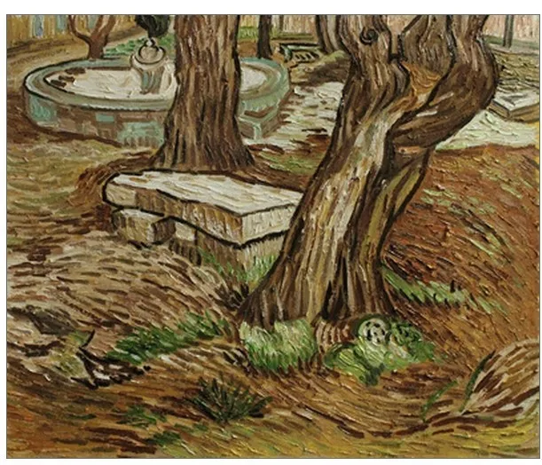 Handpainted Oil Paintings on Canvas The Bench at Saint Remy by Van Gogh Trees Painting for Wall Decoration | Дом и сад