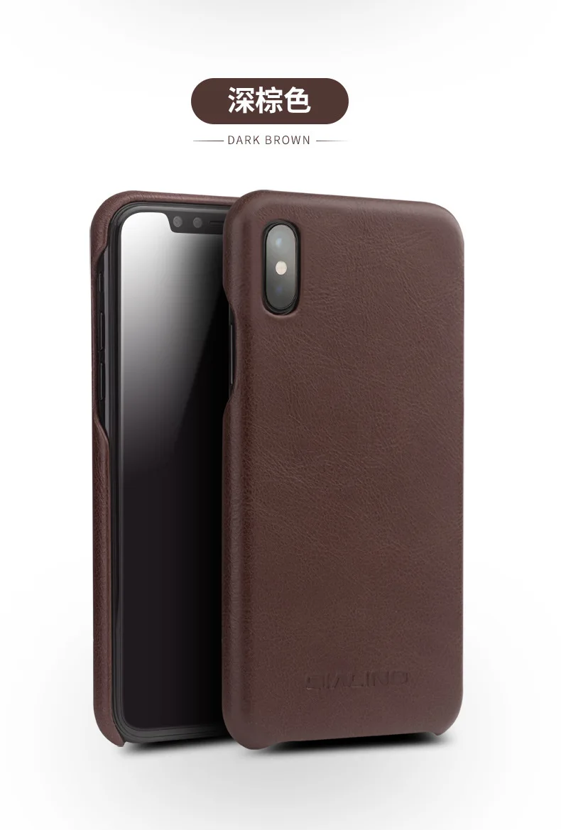 Кожаный чехол с натуральным лицевым покрытием для iphone X 5,8 ''Qialino фирменный чехол из натуральной коровьей кожи для iphone X 4 цвета