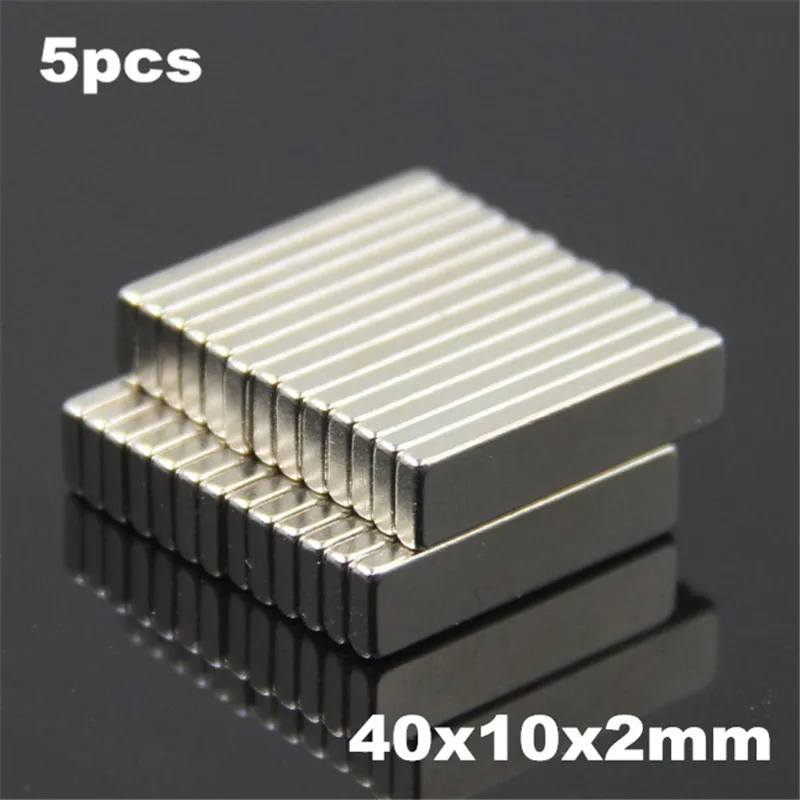 5 шт. F40x10x2mm Супер Мощный Сильный редкоземельных Блок из Неодимового Магнита Неодим N35 Магниты F40* 10*2 мм