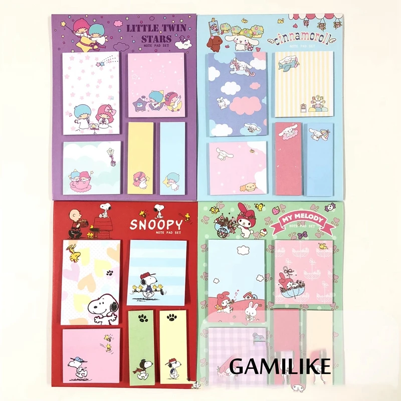 

150 Pages Cute Cartoon Twin Stars Melody Sticky Notes Kawaii Memo Pad Message Planner Notepad School Office Supplies Stationery