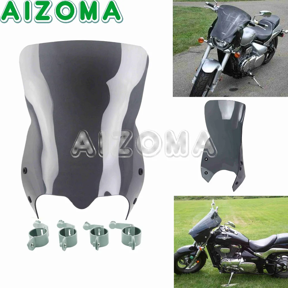 

Black Moyorcycle Polycarbonate Windshield Windscreen For Suzuki M109R Boss M50 M90 M109R M109R2 M109RZ Limited Edition 2006-2016